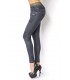 Leggings im Jeans-Print mit aufgedruckten Taschen, Ziersteppungen und Buffies