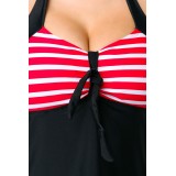 Swimdress mit Shorts und Babydoll schwarz/rot/weiß