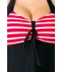 Swimdress mit Shorts und Babydoll schwarz/rot/weiß