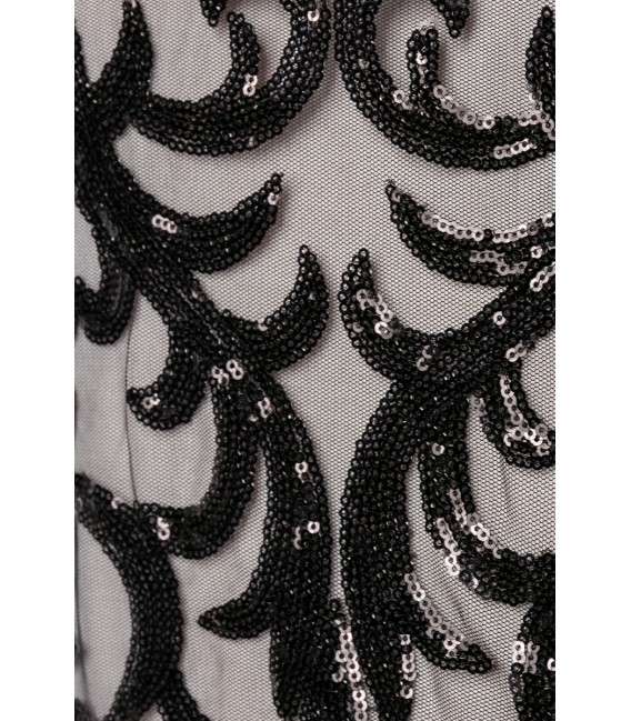 Minikleid mit Pailletten bestickt schwarz
