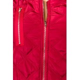 Steppjacke mit Rippbündchen rot/schwarz