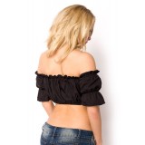 Off Shoulder Top schwarz