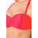 Bandeau Bikini mit leichtem Push-Up-Polster rot