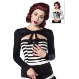 Longsleeve-Bolero von Belsira mit Druckknopfverschluss im trendigen Retro Look schwarz