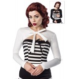 Longsleeve-Bolero von Belsira mit Druckknopfverschluss im trendigen Retro Look weiß