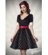 Godet-Kleid mit V-Ausschnitt von Belsira mit Jersey-Gürtel schwarz/weiß/rot