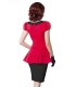 Kleid mit Bubikragen und Rundhalsausschnitt im Retro-Look von Belsira rot/schwarz