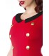 Kleid mit Bubikragen und Rundhalsausschnitt im Retro-Look von Belsira rot/schwarz