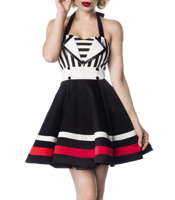 Neckholder-Kleid von Belsira schwarz/weiß
