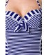 Neckholder Badeanzug von Belsira mit aufgesetzter Schleife blau/weiß