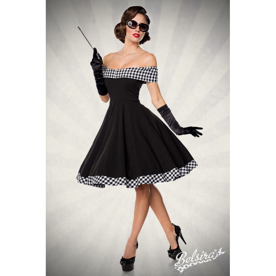 Schulterfreies Swing-Kleid von Belsira mit Tellerock