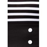 Schulterfreies Jersey-Top von Belsira kurze Ärmel schwarz/weiß/stripe