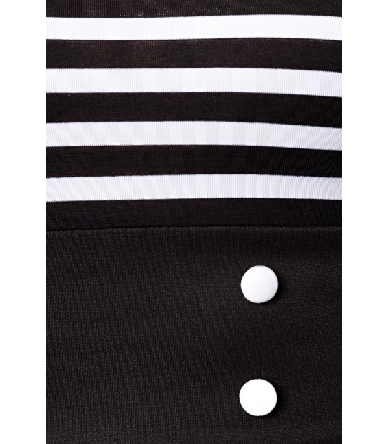 Schulterfreies Jersey-Top von Belsira kurze Ärmel schwarz/weiß/stripe