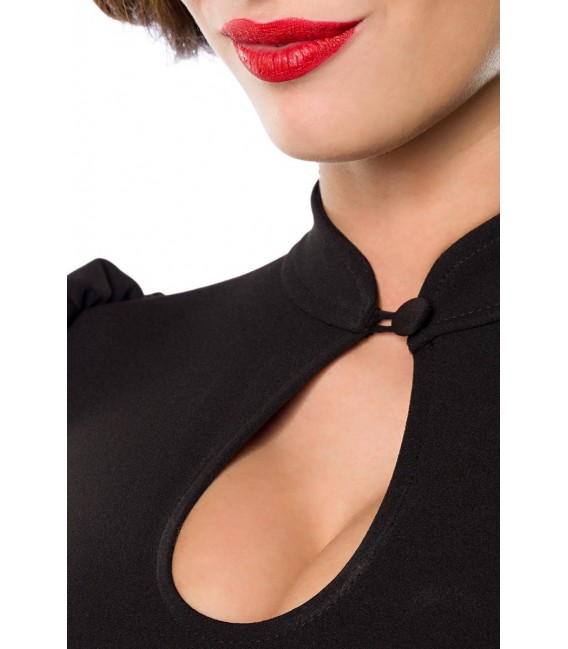Jersey-Bluse von Belsira mit Stehkragen und einen Tropfenausschnitt schwarz