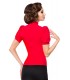 Jersey-Bluse von Belsira mit Stehkragen und einen Tropfenausschnitt rot