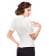 Jersey-Bluse von Belsira mit Stehkragen und einen Tropfenausschnitt weiß