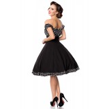 Schulterfreies Swing-Kleid mit Tellerrock von Belsira schwarz/weiß