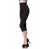 Caprihose mit High Waist Schnitt von Belsira schwarz