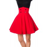 Kurzer Swing-Rock von Belsira in High Waist Optik mit extra breitem Bund rot