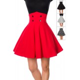 Kurzer Swing-Rock von Belsira in High Waist Optik mit extra breitem Bund rot