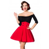 Kurzer Swing-Rock von Belsira in High Waist Optik mit extra breitem Bund rot