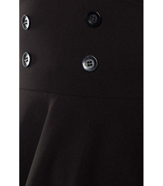 Retrorock - Knieumspielender Tellerrock in High Waist Optik mit extra breitem Bund von Belsira schwarz