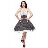 Retrokleid Vintage-Swing-Kleid aus Baumwolle von Belsira schwarz/weiß