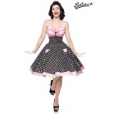 Retrokleid Vintage-Swing-Kleid aus Baumwolle von Belsira schwarz/weiß/rosa