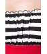 Jersey-Top mit Raffungen im Brustbereich von Belsira rot/schwarz/weiß