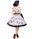 Retrokleid Vintage Swing Kleid von Belsira hat einen Tellerrock mit Saumpasse schwarz/weiß