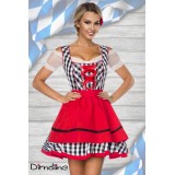 Klassisch traditionelles Minidirndl von Dirndline mit traditionellem Karomuster schwarz