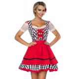 Klassisch traditionelles Minidirndl von Dirndline mit traditionellem Karomuster schwarz