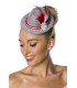 Minitrachtenhut aus meliertem Filz mit Kordelkopfband, Kunstblümchen und Federchen von Dirndline rot