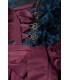 Luxus Designer Dirndl von Dirndline, aus Brokat mit Schürze und farblich abgesetzten Paspelierung und Rüschen am Ausschnitt
