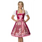 Luxus Designer Dirndl mit Stickereien von Dirndline mit farblich abgesetzter Paspelierung und transparenter, schimmernder Tüllsc