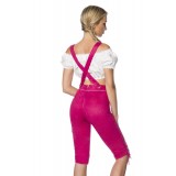 Traditionelle Trachtenkniebundhose von Dirndline mit abnehmbaren Trägern pink