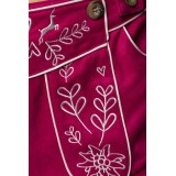 Traditionelle Trachtenkniebundhose von Dirndline mit abnehmbaren Trägern pink