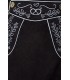 ausgestellter Trachtenrock von Dirndline in Velourslederoptik mit Stickereien, abnehmbare Träger schwarz