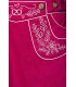 ausgestellter Trachtenrock von Dirndline in Velourslederoptik mit Stickereien, abnehmbare Träger pink