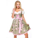 Dirndl von Dirndline mit Blumenschürze grün