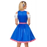 Unterbrustdirndl von Dirndline mit Karoschürze blau