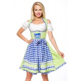 Unterbrustdirndl von Dirndline mit Karoschürze grün