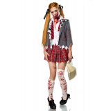 Gruseliges Zombiekostüm: Zombie Schoolgirl von Mask Paradise - Bluse, Rock, Krawatte, Jacke und Stockings