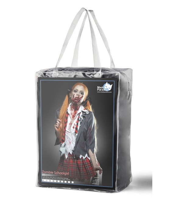 Gruseliges Zombiekostüm: Zombie Schoolgirl von Mask Paradise - Bluse, Rock, Krawatte, Jacke und Stockings