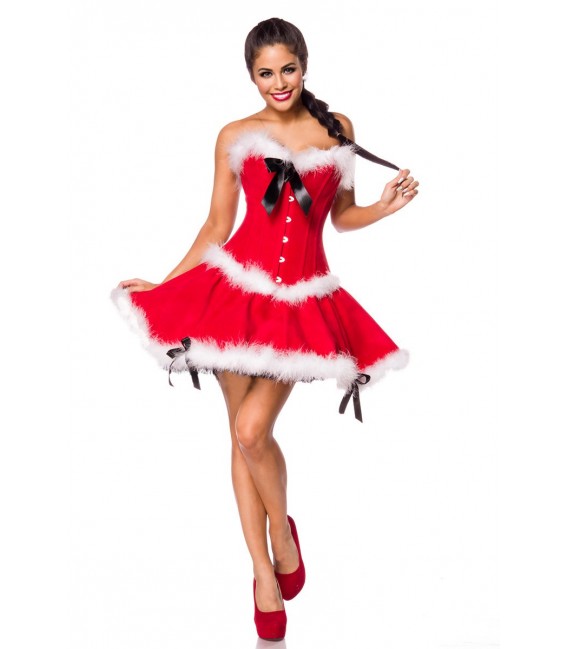 Ein verführerisches Miss Santa Kostüm von Mask Paradise Rock und Corsage sind aus feinem Samt