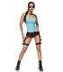 Gamer Girl Kostüm von Mask Paradise  bestehend aus einem leichten Jersey Tanktop mit breiten Trägern und Mini-Shorts mit Gürtels