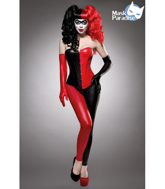 Harlekinkostüm - Bad Harlequin von Mask Paradise besteht aus einer stilechten Corsage und einer zweifarbigen Leggings, beide Tei