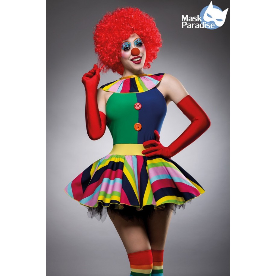 Clown Girl Kostüm von Komplettset Mask Paradise