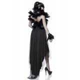 Krähenkostüm - Crow Witch Kostümset von Mask Paradise, besteht aus einem Kleid, einem Federbolero und Federmanschetten