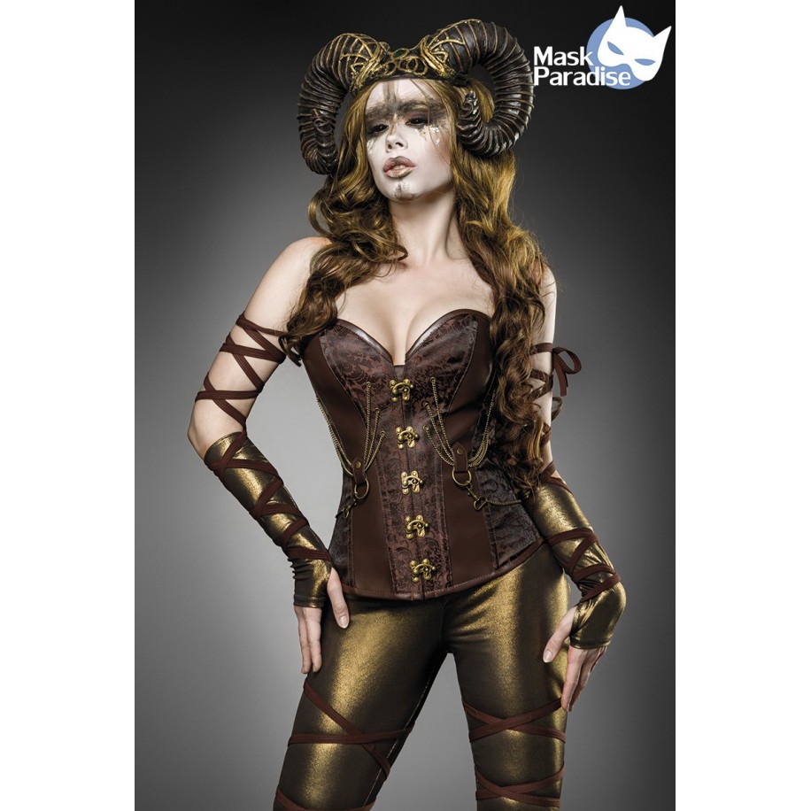 Fabelwesen Fantasykostüm - Woodland Faun Kostüm Komplettset von Mask Paradise, besteht aus einer Corsage, der Leggings und den A